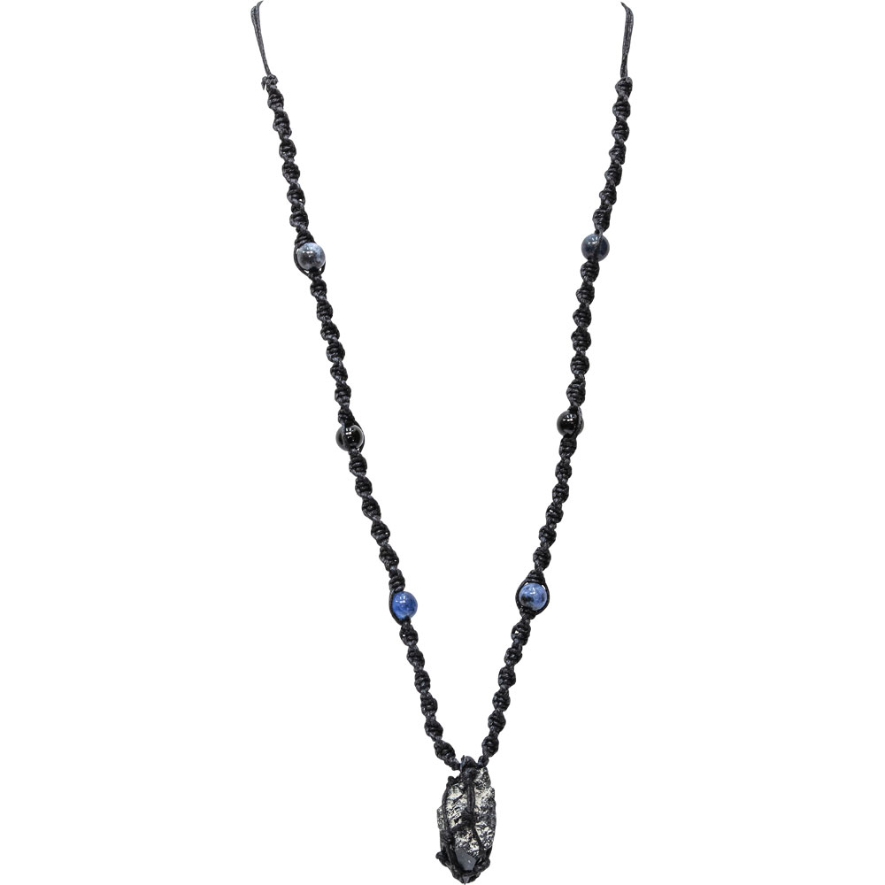 Hippie NECKLACE w/ Beads - Rough Black Tourmaline Point (Each)