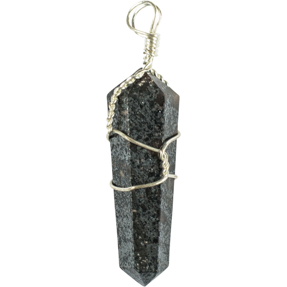 Wire Wrapped Point Pendants - HEMATITE (Pack of 5)