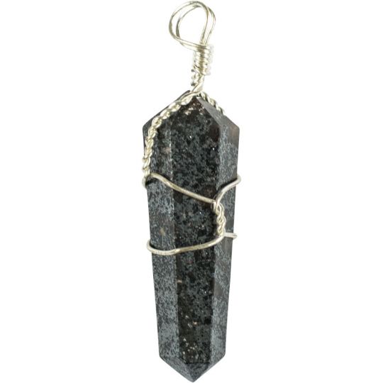 Wire Wrapped Point Pendants - Hematite (Pack of 5)