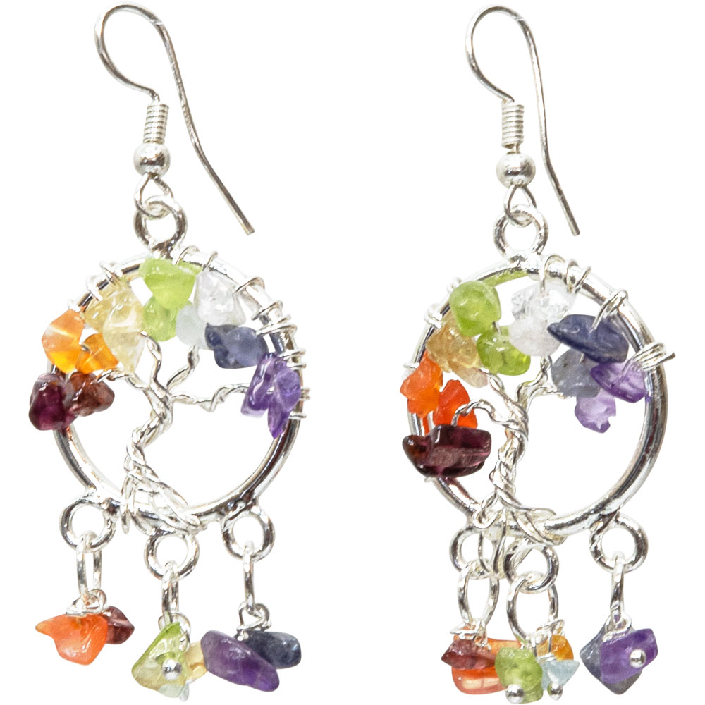 Gemstones Tree EARRINGS - Chakra (Each)