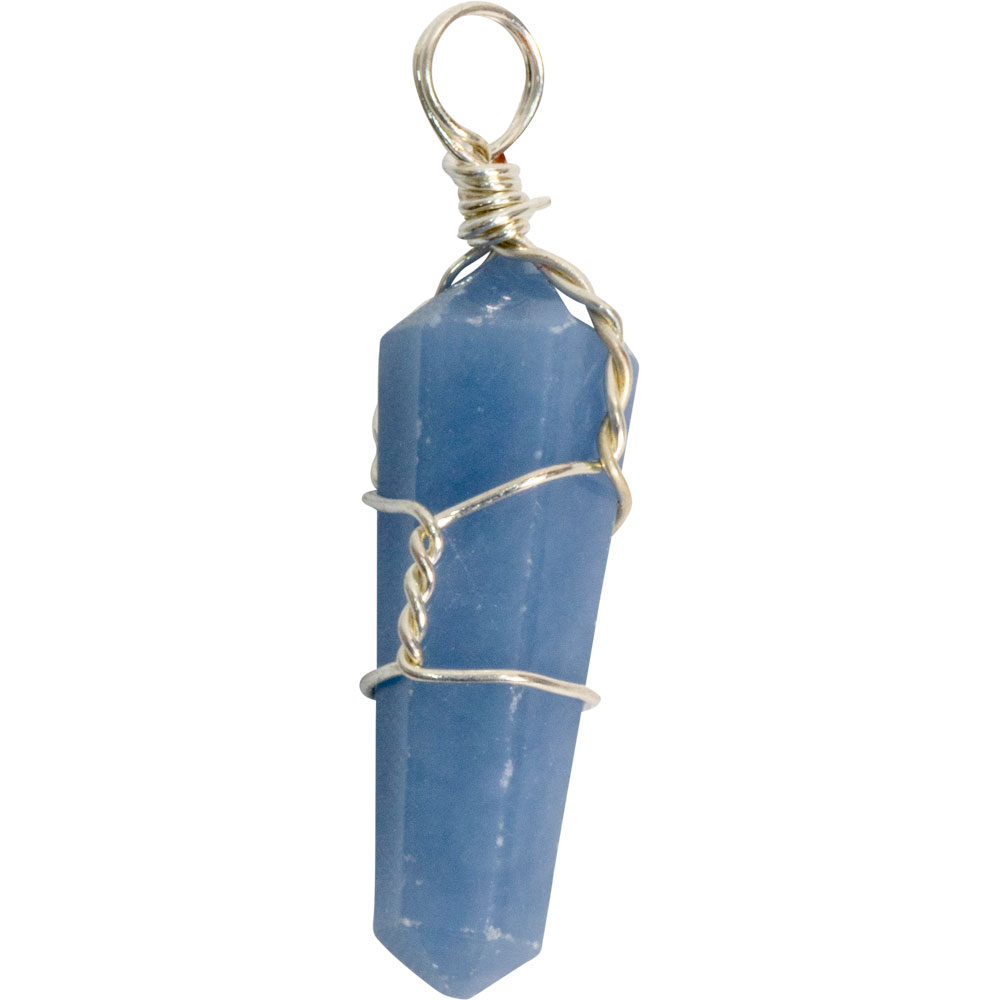 Wire Wrapped Point PENDANTs - Angelite (Pack of 5)