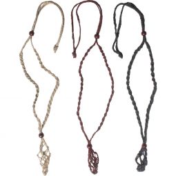 Hemp Hippie Necklace for Tumbled Stones - Empty Asstd (Set of 6)