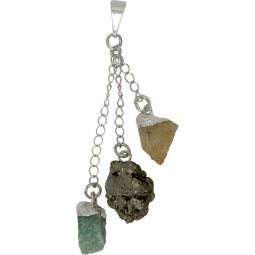 Gemstone Pendant - Properity - Citrine, Pyrite, Green Aventure (Each)