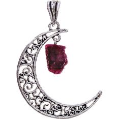 Crescent Moon Pendant - Natural Ruby (Each)