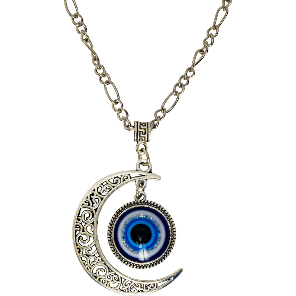 Evil Eye Protection NECKLACE - Crescent Moon (Each)