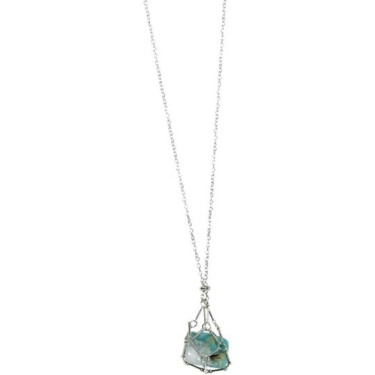 Metal Adjustable Crystal Cage Necklace - Empty Silver (Each)