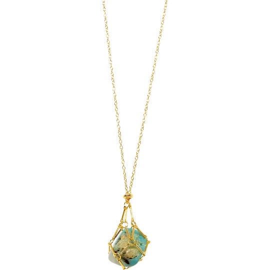 Metal Adjustable Crystal Cage Necklace - Empty Gold (Each)