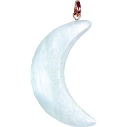 Crescent Moon Pendant - Selenite Satin Spar (Each)