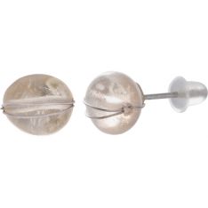 Sterling Silver Tumbled Stone Stud Earrings - Citrine (Each)