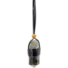 Faceted Point Leather Wrapped Necklace - Labradorite (Pack of 3)