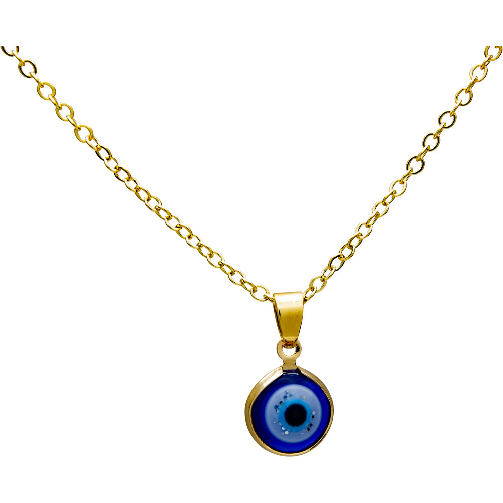 Evil Eye Protection NECKLACE - Blue Evil Eye Gold (Each)