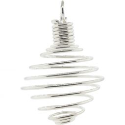 Large Tumbled Stone Cage Empty Silver Plated (Each)