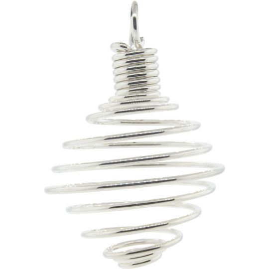 Large Tumbled Stone Cage Empty Silver Plated (Each)