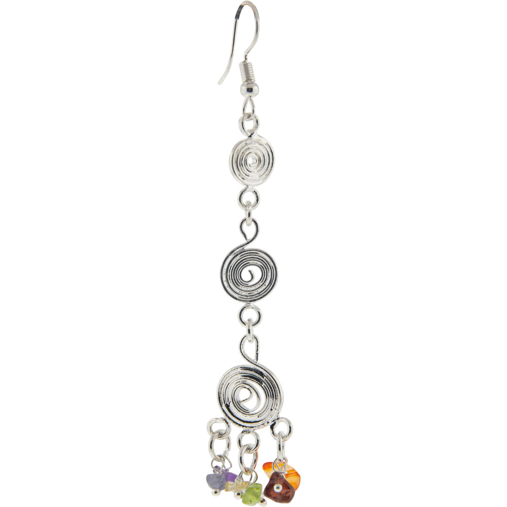 Gemstone Spiral EARRINGS - Chakra (Each)