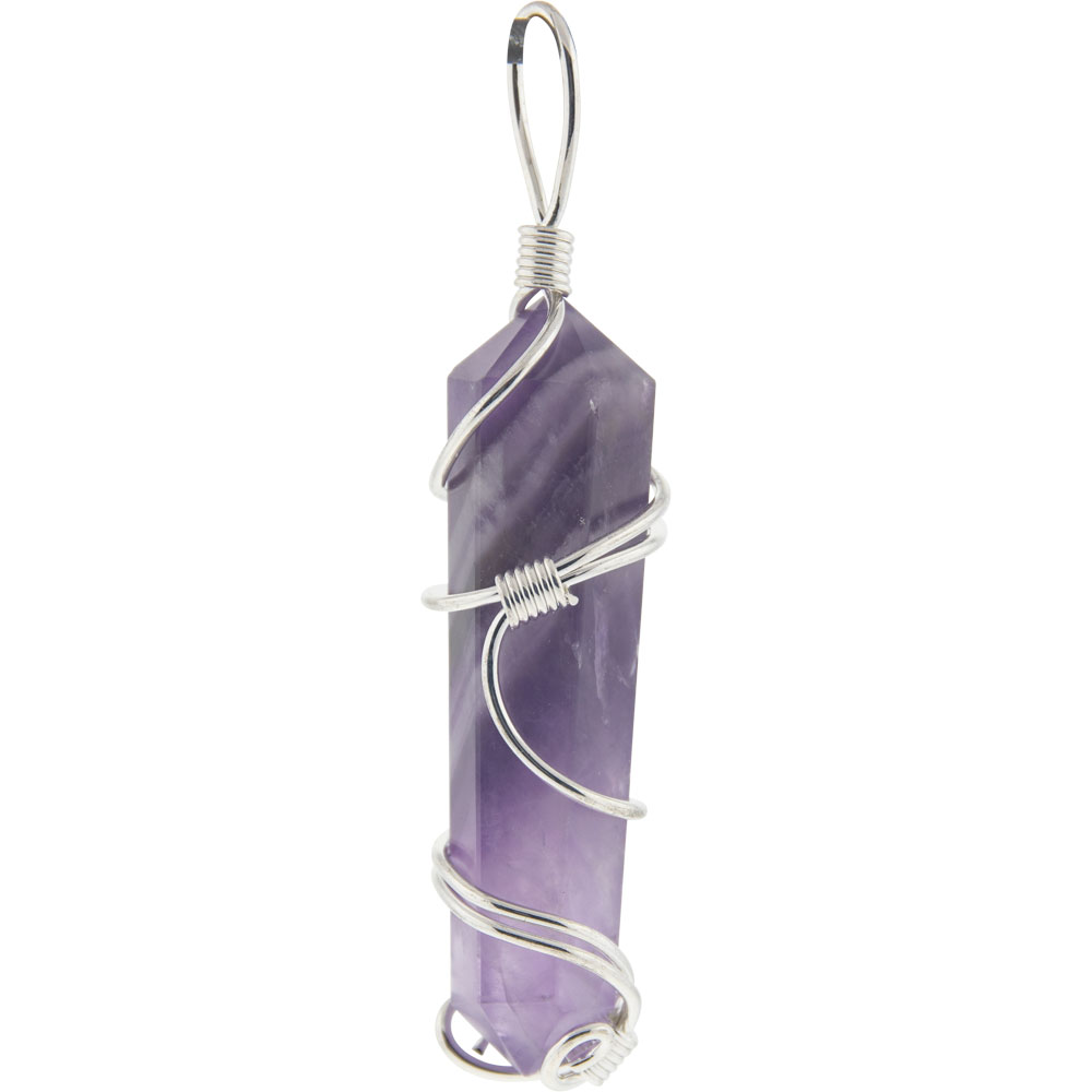 Large Wire Wrapped Point Pendant - AMETHYST Asst'd Designs (Each)