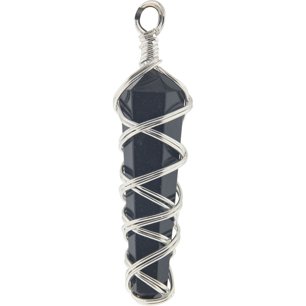 Large Wire Wrapped Point PENDANT - Black Tourmaline Asst'd Designs (Each)