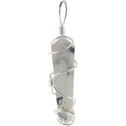 Large Wire Wrapped Point Pendant - Rainbow Moonstone Asstd Designs (Each)