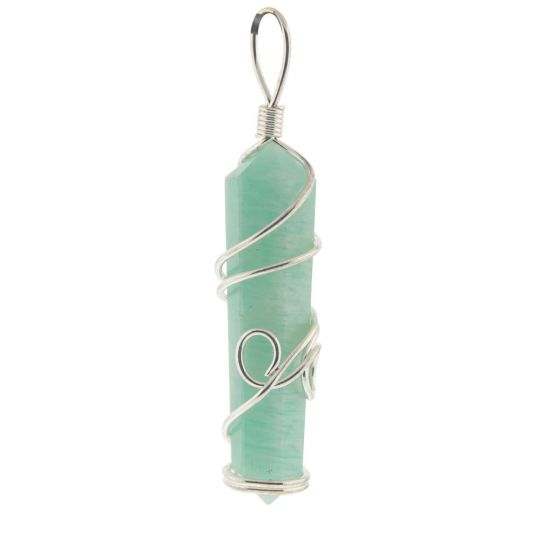 Large Wire Wrapped Point Pendant - Amazonite Asstd Designs (Each)