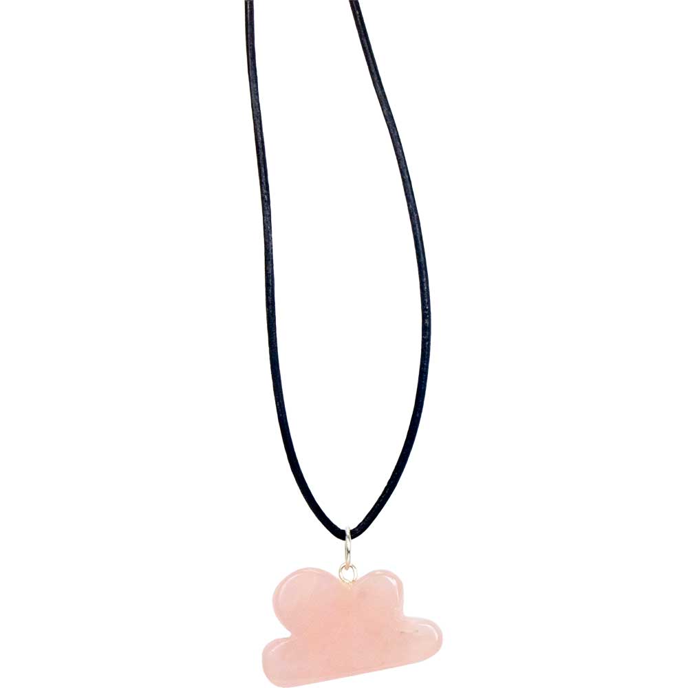 Gemstone Cloud Leather Necklace - Rose Quartz (Each): Kheops