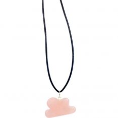 Gemstone Cloud Leather Necklace - Rose Quartz (Each)
