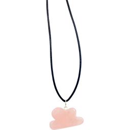 Gemstone Cloud Leather Necklace - Rose Quartz (Each)