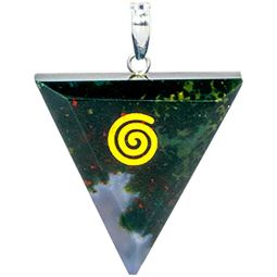 Gemstone Pendant Triangle Reiki Cho Ku Rei - Bloodstone (Each)