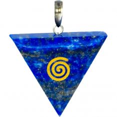 Gemstone Pendant Triangle Reiki Cho Ku Rei - Lapis (Each)