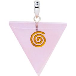 Gemstone Pendant Triangle Reiki Cho Ku Rei - Rose Quartz (Each)