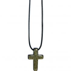 Gemstone Cross Necklace - Goldsheen Obsidian (Each)