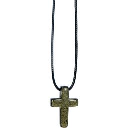 Gemstone Cross Necklace - Goldsheen Obsidian (Each)