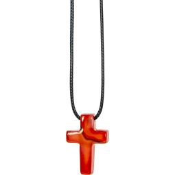 Gemstone Cross Necklace - Carnelian (Each)