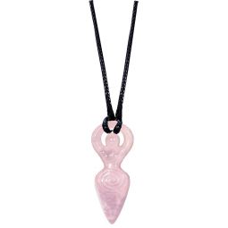 Gemstone Goddess Figurine Necklace - Rose Quartz (Each)