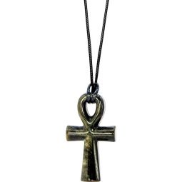 Gemstone Egyptian Ankh Necklace - Goldsheen Obsidian (Each)