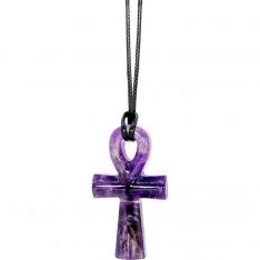 Gemstone Egyptian Ankh Necklace - Amethyst (Each)