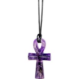 Gemstone Egyptian Ankh Necklace - Amethyst (Each)