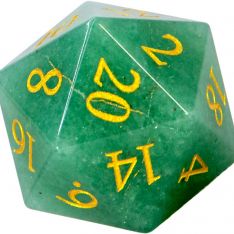Gemstone D20 Dice - Green Aventurine (Each)