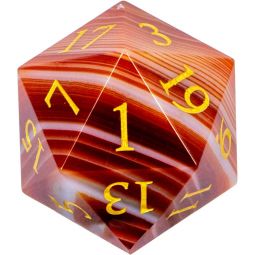 Gemstone D20 Dice - Carnelian (Each)