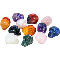 Gemstone Mini Skulls - Asst'd (Pack of 12)