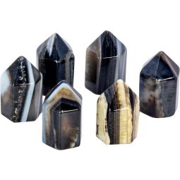 Gemstone Black Agate Standing Points (Pack of 6)