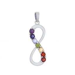 Infinity Chakra Pendant w/ Semi-Precious Stones