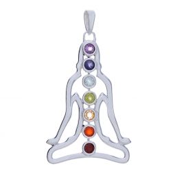 Chakra Pendant Yogi W/ 7 Semi-Precious Stones