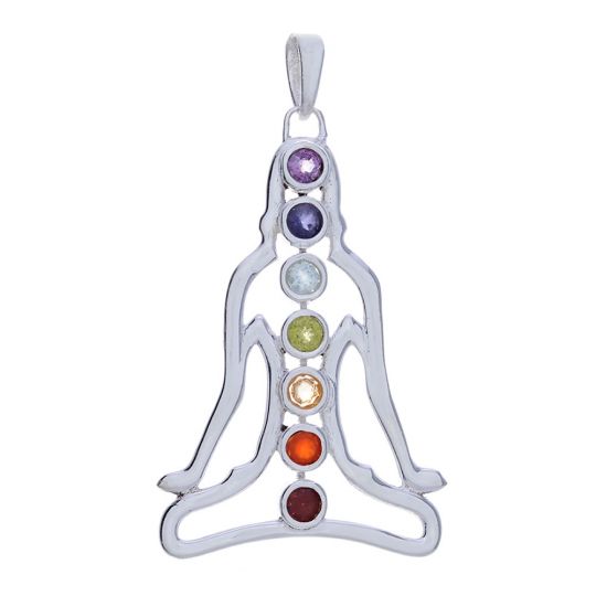 Chakra Pendant Yogi W/ 7 Semi-Precious Stones