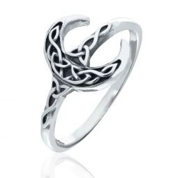 Celtic Night - Moon Ring - Size 10