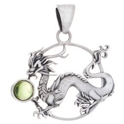 Dragon Pendant Eastern w/Asst'd Stone
