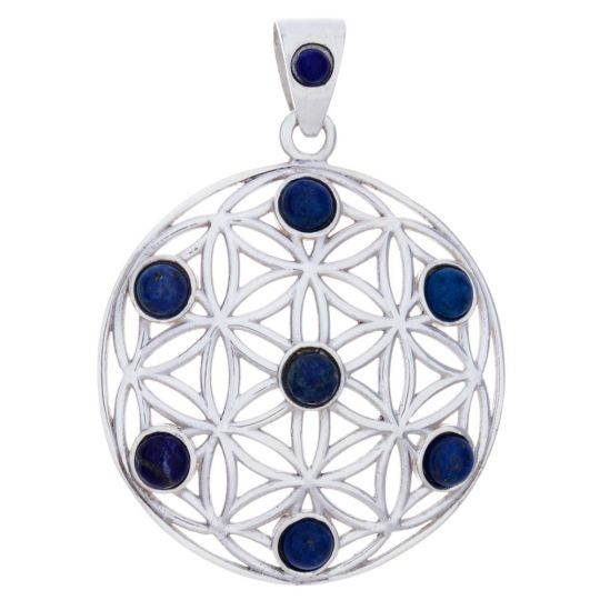 Flower of Life Pendant with Lapis Lazuli
