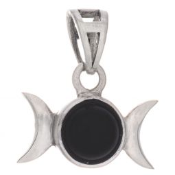 Triple Moon Pendant w/ Black Onyx