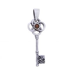Magical Key Pendant - Carnelian accent