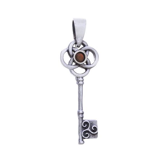 Magical Key Pendant - Carnelian accent