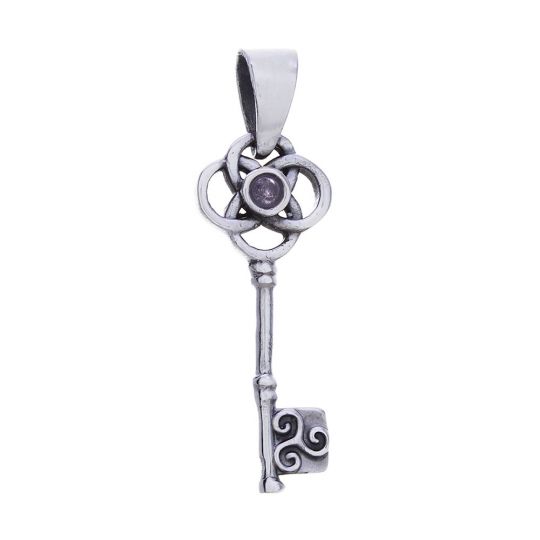 Magical Key Pendant - Amethyst accent