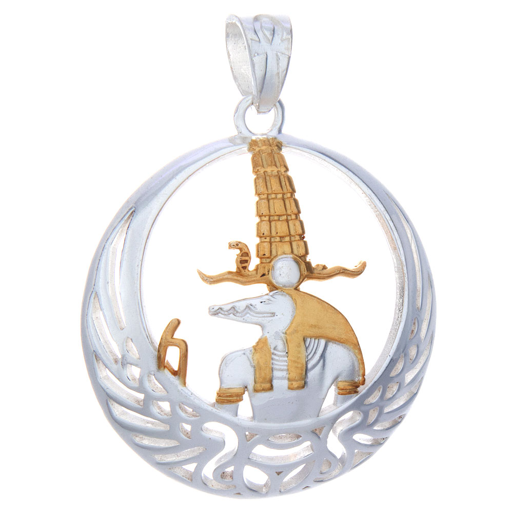 Gold Plated Egyptian Pendant Sobek 